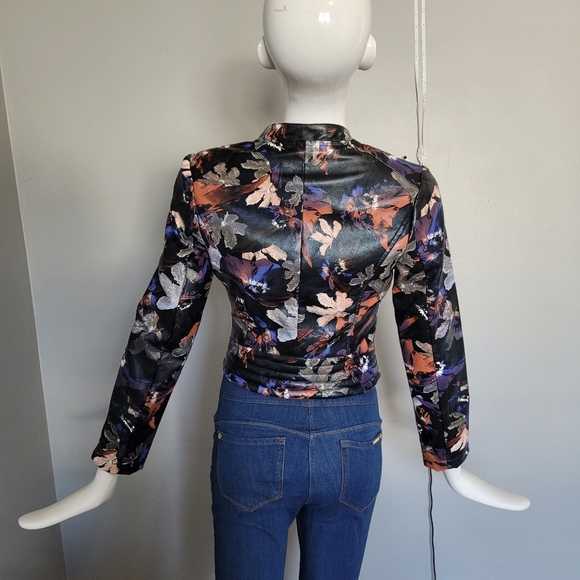 Another Story Leaf Print Moto Jacket, VGUC, Size XS - Picture 3 of 9
